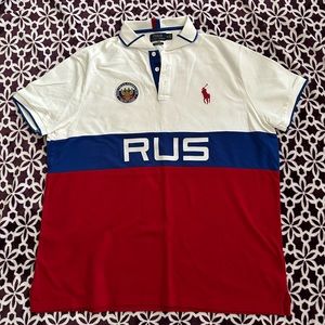 Polo RL button up shirt. Olympic or soccer team Russia shirt. Men’s XXL